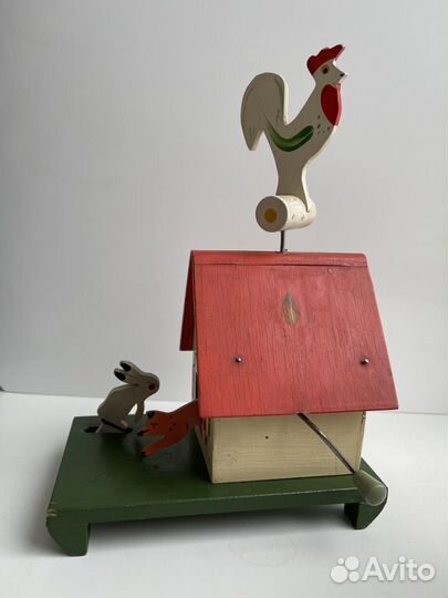 Редкая винтаж музыкальн игрушка деревянная сказка
