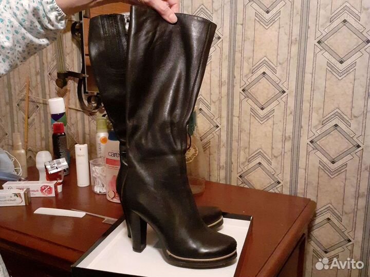 Сапоги демисезонные из нат.кожи