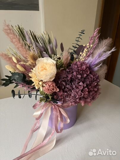 Букет из сухоцветов, стабилизированные цветы