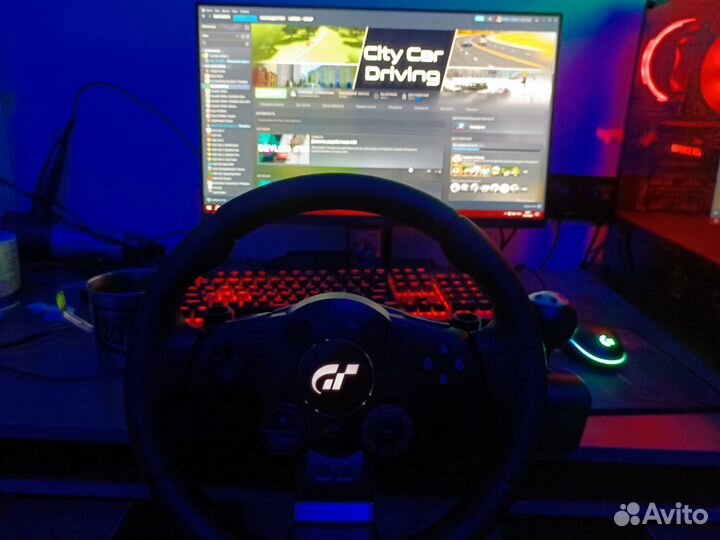 Игровой руль logitech driving force gt