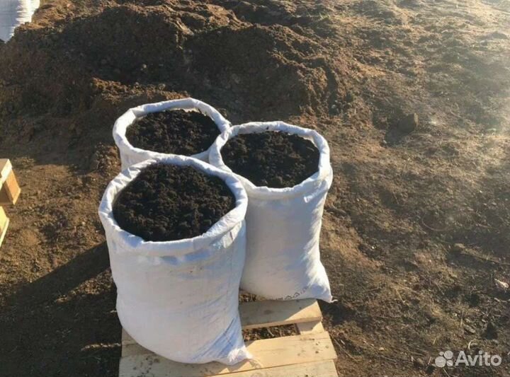 Мешками чернозём перегной навоз песок торф