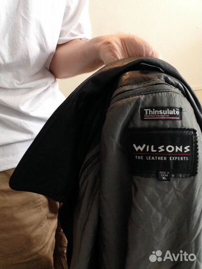 Кожаная куртка, черная thinsulate - wilsons