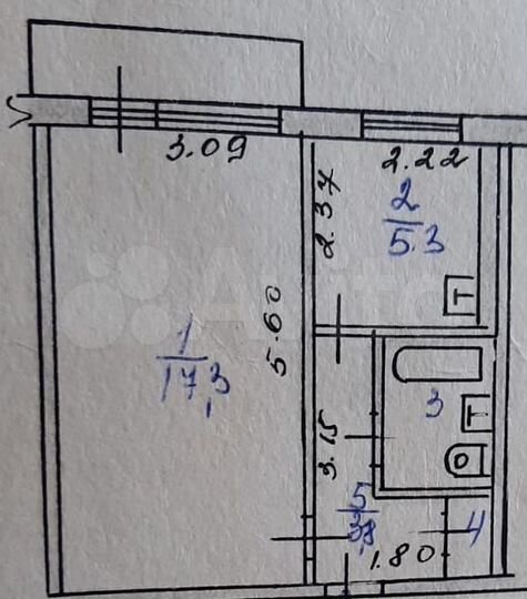 1-к. квартира, 30,3 м², 5/9 эт.