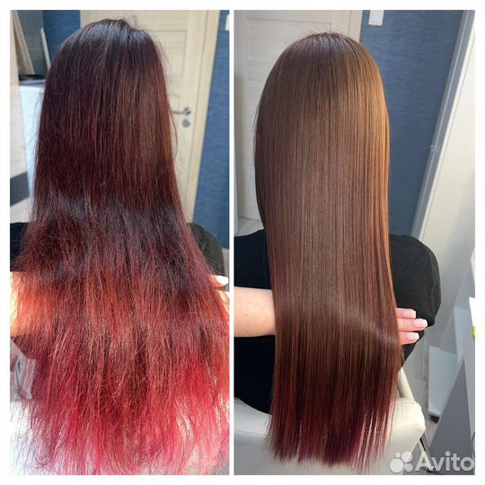 Кератиновое выпрямление волос