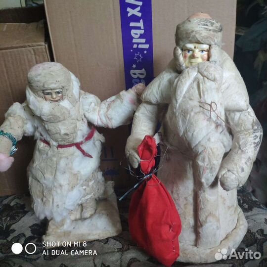 Дед мороз-снегурочка советские ватные
