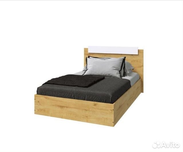 Кровать Дуб вотан/Белый