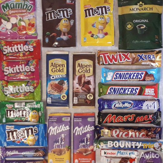 Шоколад Snickers, Mars, Twix, Milka и т.д