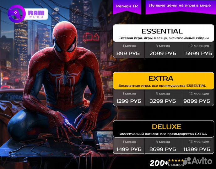 Подписка PS Plus Deluxe 12 мес + God Of War III