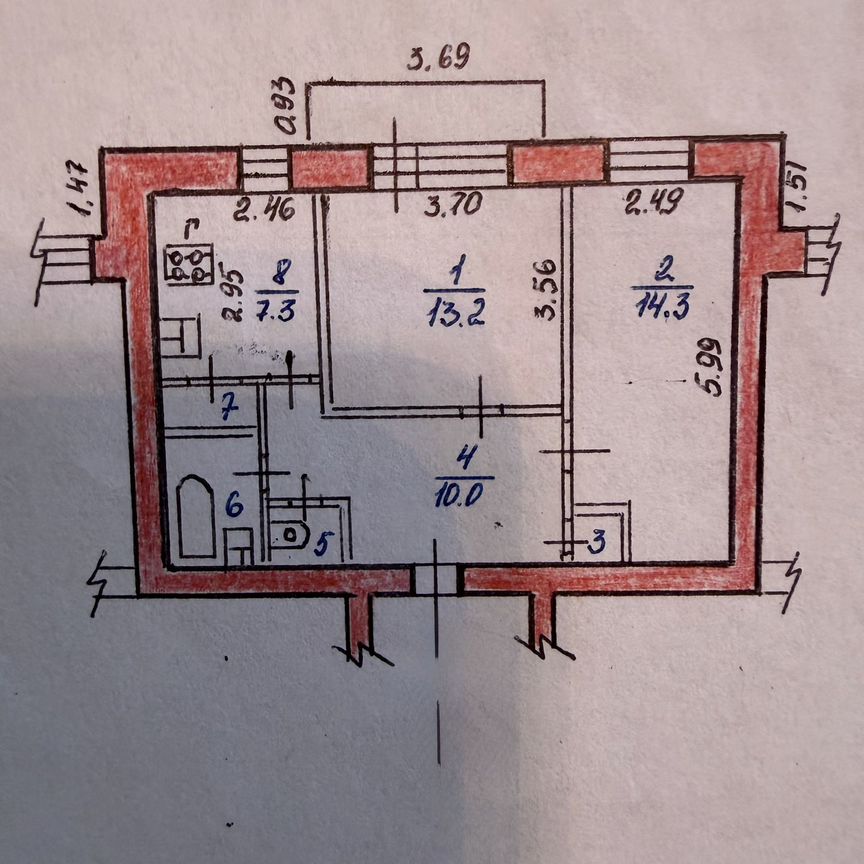 Квартира 2-комн. 50 м² в Тоншалово — фото 16 из 17