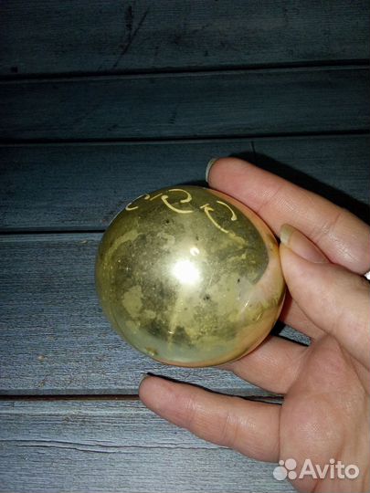 Елочная игрушка Шар Завитушки золотой СССР