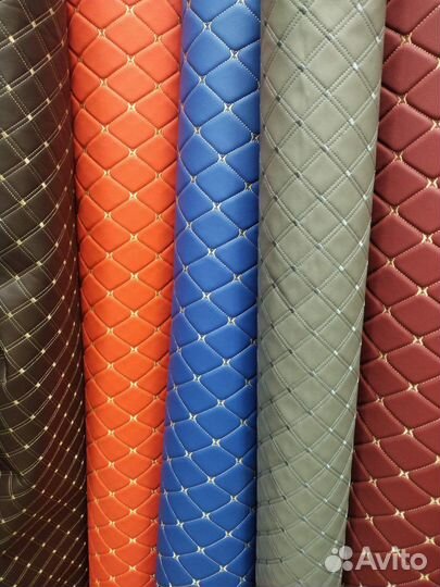 Ткань стежка, ромб, эко кожа