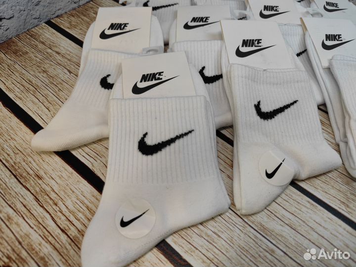 Носки Nike 10 пар средние белые