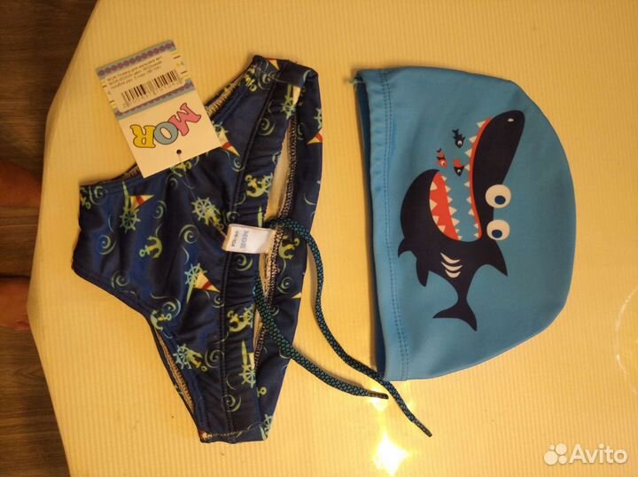 Плавки и шапочка для мальчика 98-104