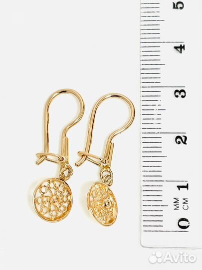 Золотые серьги 583 проба