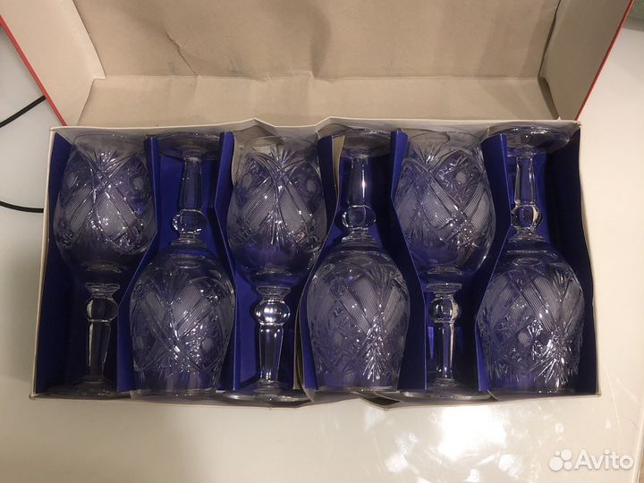 Хрустальные фужеры гусь хрустальный 6 шт