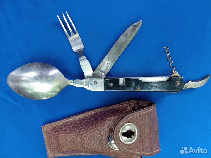 Походный набор СССР Ложка Вилка Нож с чехлом
