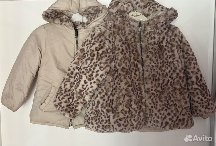 Куртка шуба лео для девочки Zara для двойни