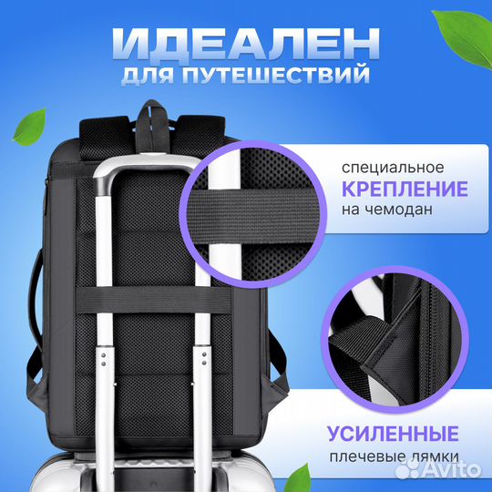 Рюкзак мужской городской с USB, повседневный