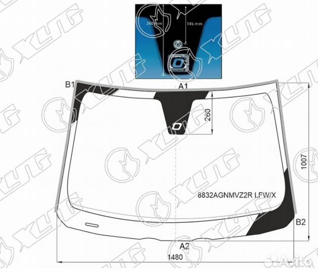 Стекло лобовое + дд в клей volvo C30 06-13 /volvo