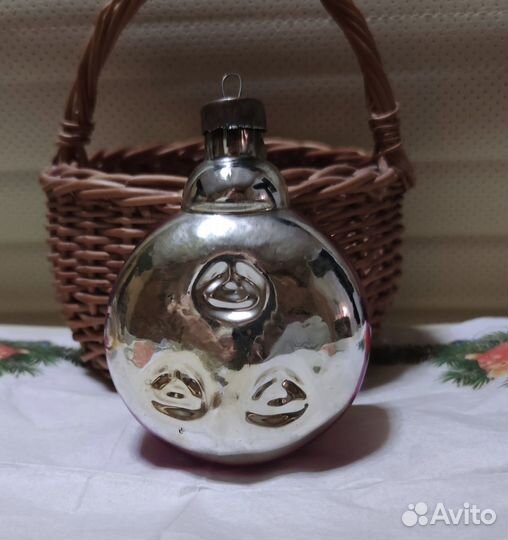 Ёлочная игрушка 50-60г Часы 9*12см толстое стекло