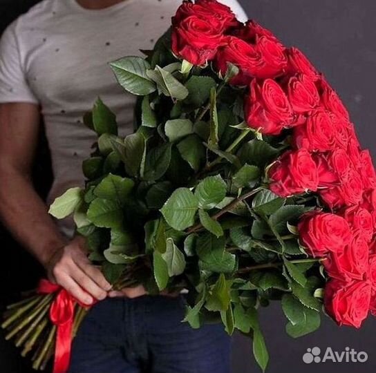 Розы высокие Доставка цветов