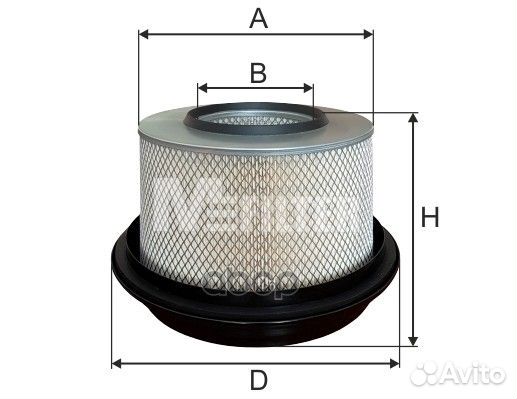 A569 фильтр воздушный H254 D276 d134 мв оm353