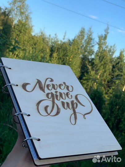 Деревянный блокнот с гравировкой