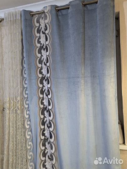 Портьеры голубые