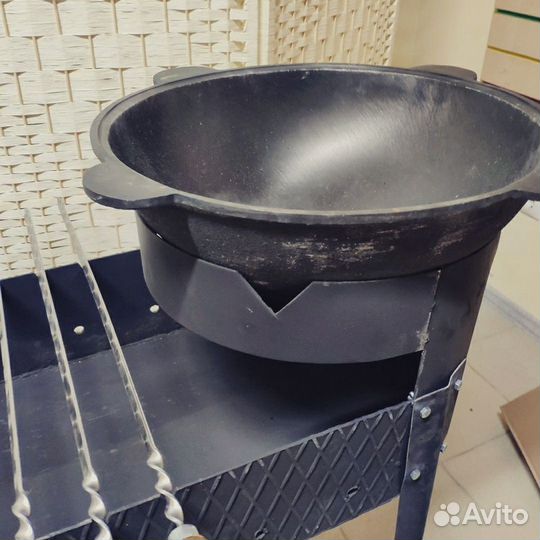 Мангал с печью под казан
