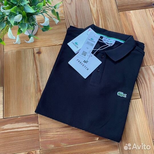 Polo lacoste мужское черное