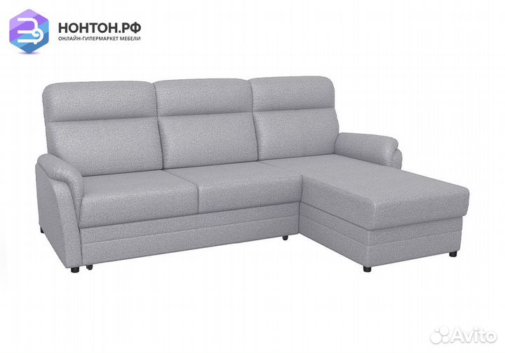 Диван угловой дельфин Омега 2-1 светло-серый