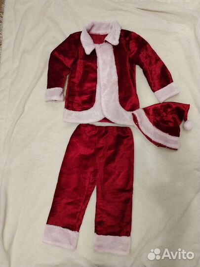 Новогодний костюм для мальчика деда мороза 110