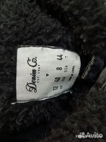 Тёплое джинсовое пальто Denim & co, размер 46