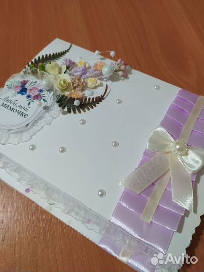 Подарочный набор Открытка + свечка, ручная работа