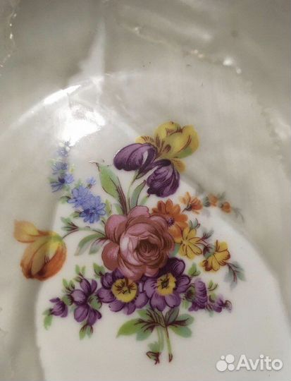 Тарелки глубокие и мелкие «Мейсенский букет” чсср