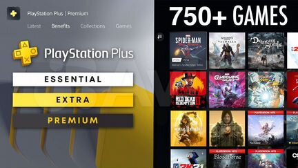 Подписка PS Plus до 12 месяцев (до 750 игр)