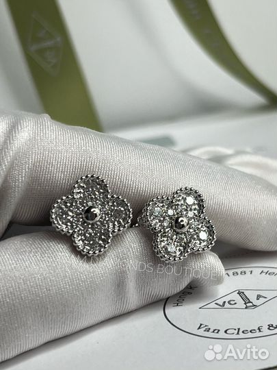 Серьги Van Cleef Alhambra Vintage золото 750