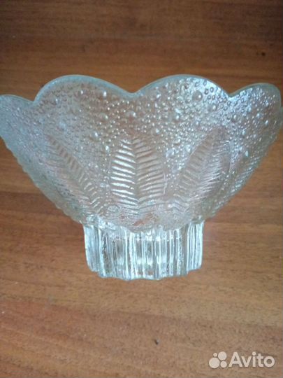 Ваза для фруктов на ножке СССР, стекло