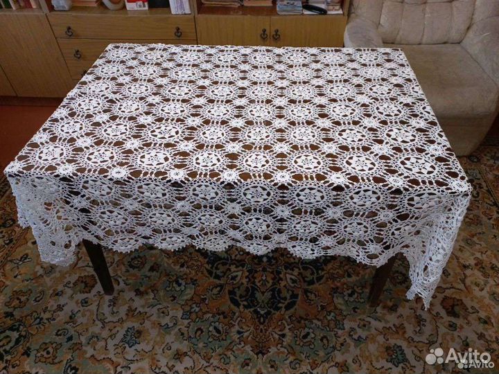 Скатерть вязаная ручной работы СССР