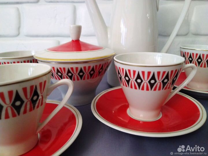 Кофейный сервиз гдр Винтажный фарфоровый сервиз