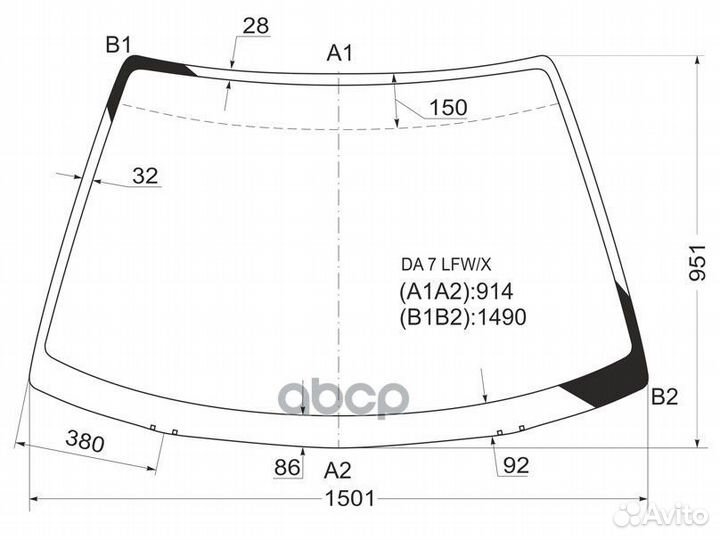 Стекло лобовое honda integra 4D 89-93 DA7 LFW/X