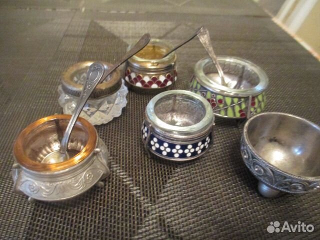 Солонки фарфор мельхиор хрусталь