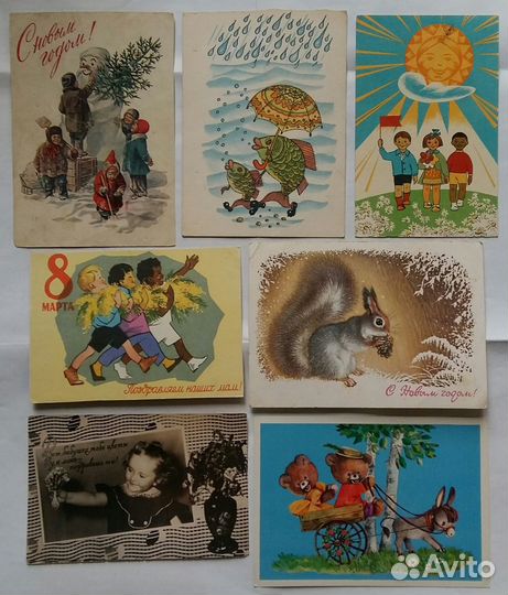 Старинные открытки СССР 40-70гг. Новогодние