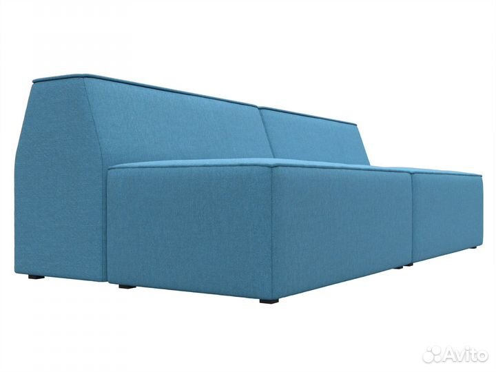 Диван прямой модульный Монс, рогожка, амур голубой