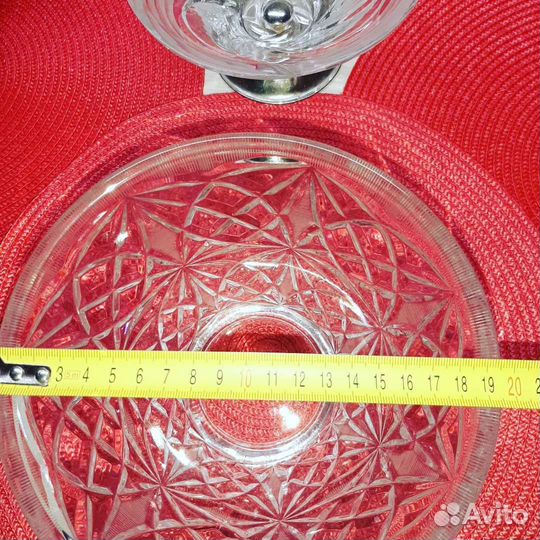 Большая хрустальная ваза, конфетница- салатник