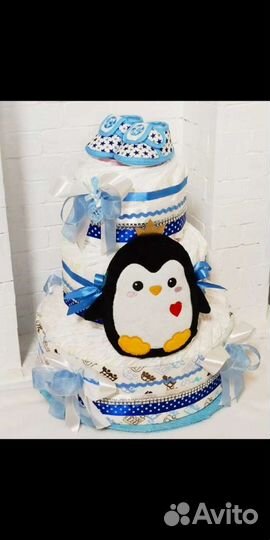 Торт из памперсов, подарок на выписку