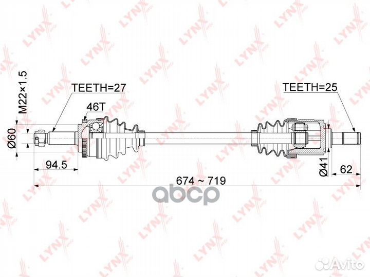 Привод в сборе hyundai i30 07-11 нар. CD1052A