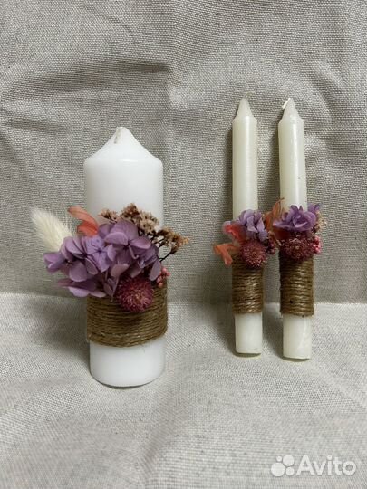 Свечи для семейного очага на свадьбу