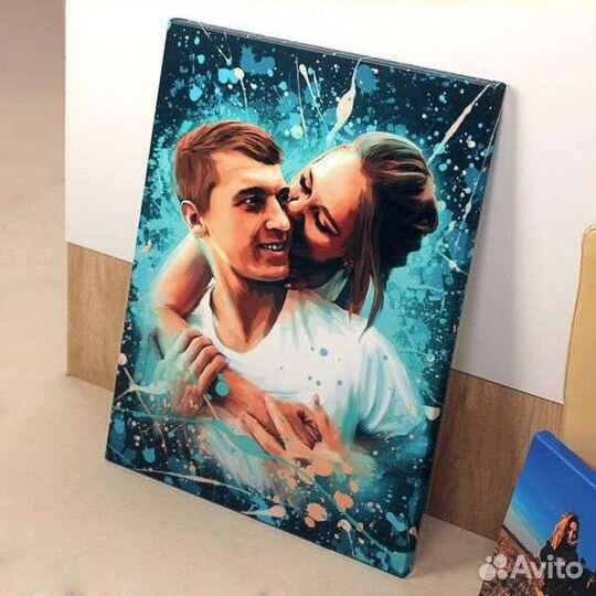 Портрет фото на холсте, под заказ, дрим арт, шарж