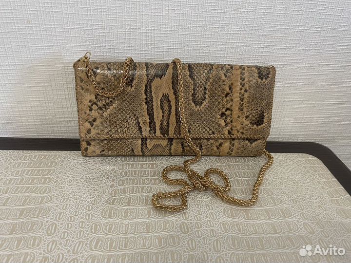 Сумка клатч из питона, нат. кожа, ручная работа